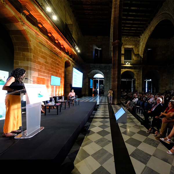 Imatge de l’acte d’entrega dels certificats Biosphere Sustainable Lifestyle 2022 a la Llotja de Mar de Barcelona
